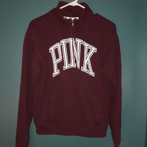 PINK maroon zip up sweatshirt pullover hoodie